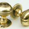 Pair Of Antique Solid Brass Bloxwich Door Knobs / Handles