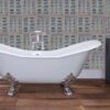 ‘Lindley’ Large Double High Slipper Cast Iron Roll Top Bath