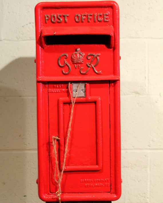 Antique British Royal Mail King George 6th Red Post Box - Warwick ...
