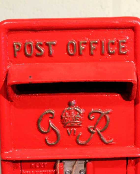 Antique British Royal Mail King George 6th Red Post Box - Warwick ...