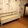 Original 19th Century European Hand Crafted Pine Box Bench / Pull Out Bed