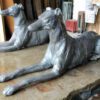 Z* SOLD – SIMILAR WANTED – Pair Of Antique Lead Greyhound Dog Statues