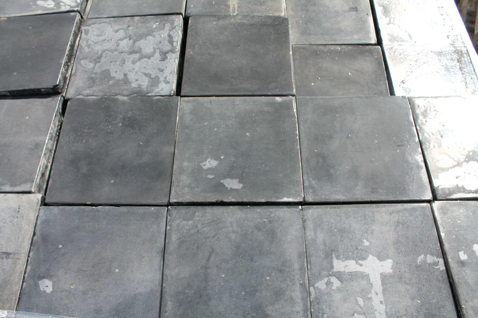 Reclaimed 9 Inch x 9 Inch Staffordshire Blue Black 9x9 Quarry Tiles