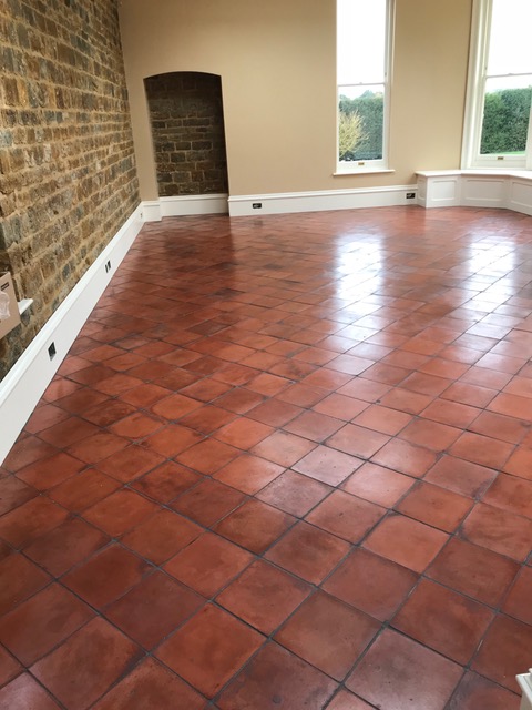 Reclaimed 9 x 9 Inch Terracotta / Red Quarry Tiles - Warwick Reclamation