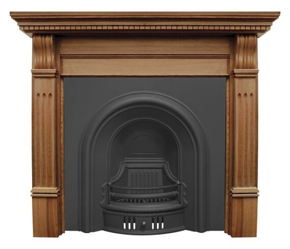 'The Coleby' Arched Black Cast Iron Fireplace Insert - Warwick Reclamation