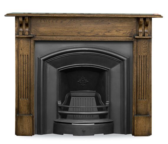 'The London Plate' Black Cast Iron Fireplace Insert - Warwick Reclamation