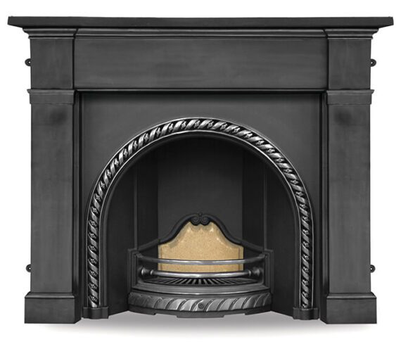 'The Westminster' Black Cast Iron Fireplace Insert - Warwick Reclamation