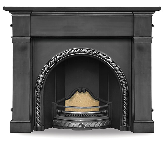 'The Westminster' Black Cast Iron Fireplace Insert - Warwick Reclamation

