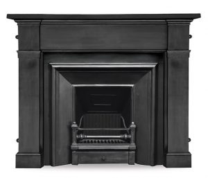 'The Royal' Black Cast Iron Fireplace Insert - Warwick Reclamation