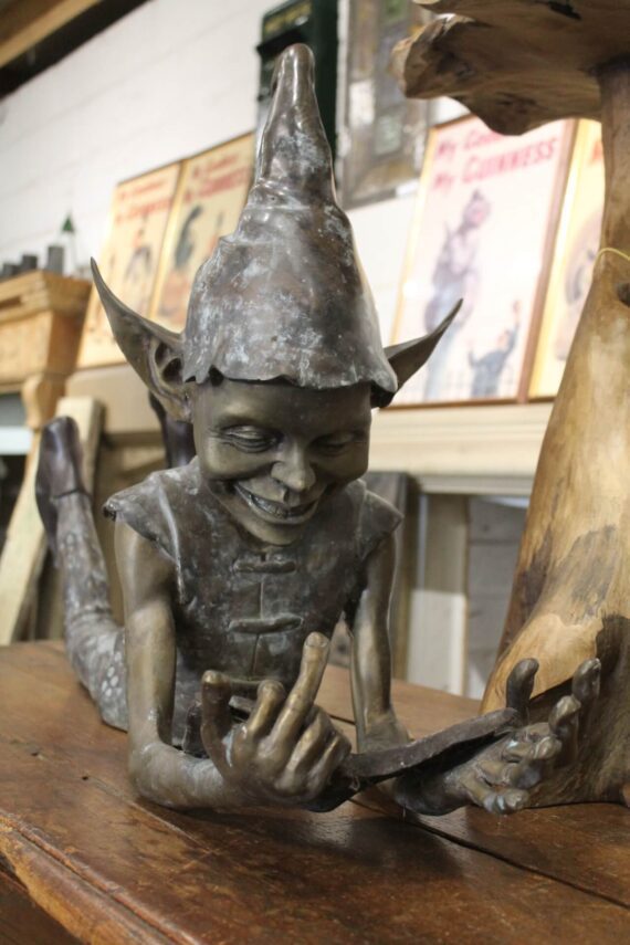 z* SOLD Similar Wanted Large Bronze Pixie / Elf / Goblin Statue