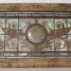 Reclaimed Large Victorian Stained Glass Panel In Pine Frame