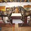Spectacular Pair Of Large Solid Bronze Stallion & Mare Horses