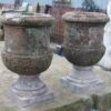 Pair Of Original Period Antique 16th Century Red Sandstone Urns
