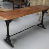 Reclaimed 19th Century Cast Iron Table Base With Mahogany Table Top