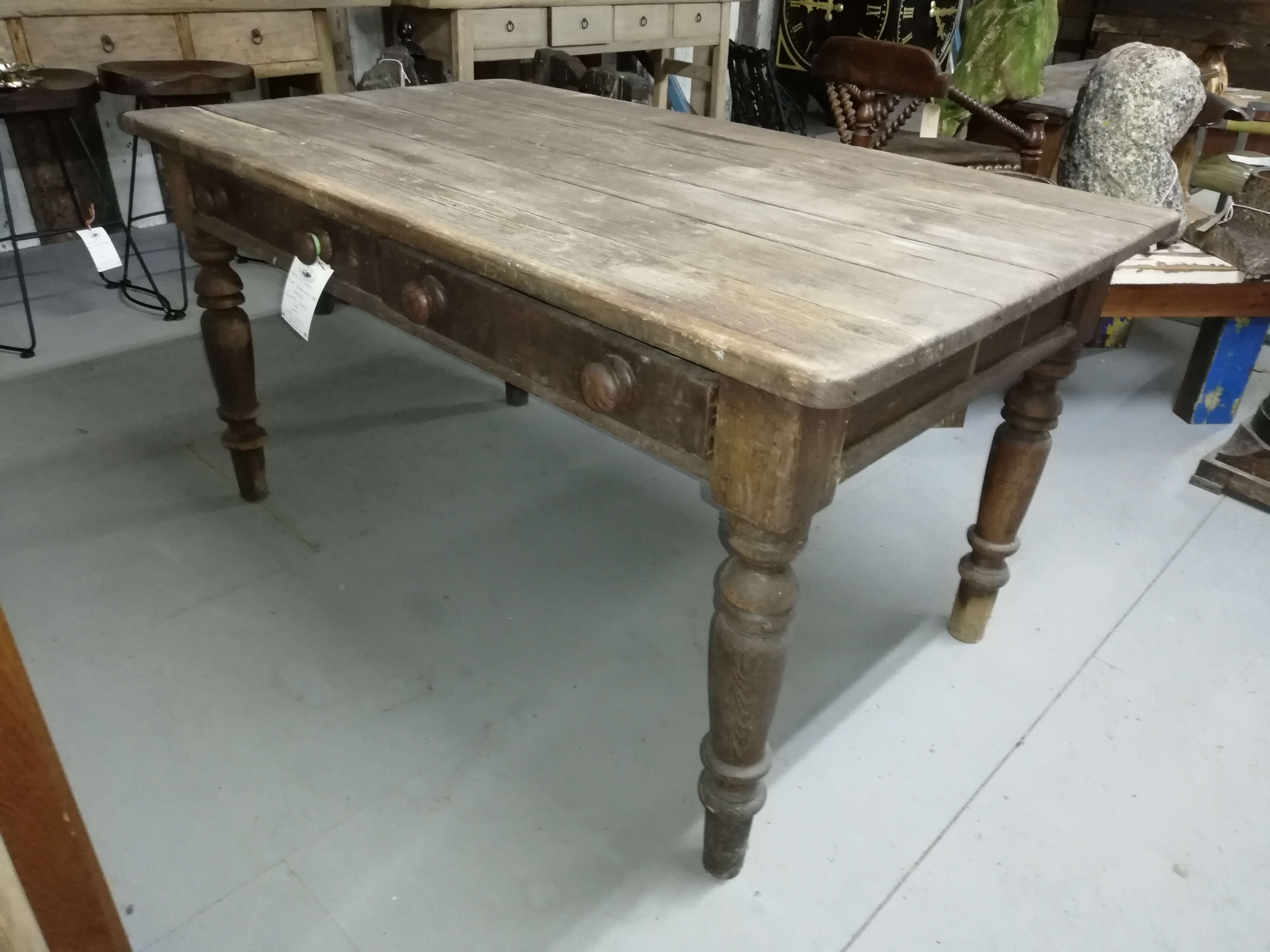 Reclaimed Antique 19th Century Victorian Pine Farmhouse Table Warwick