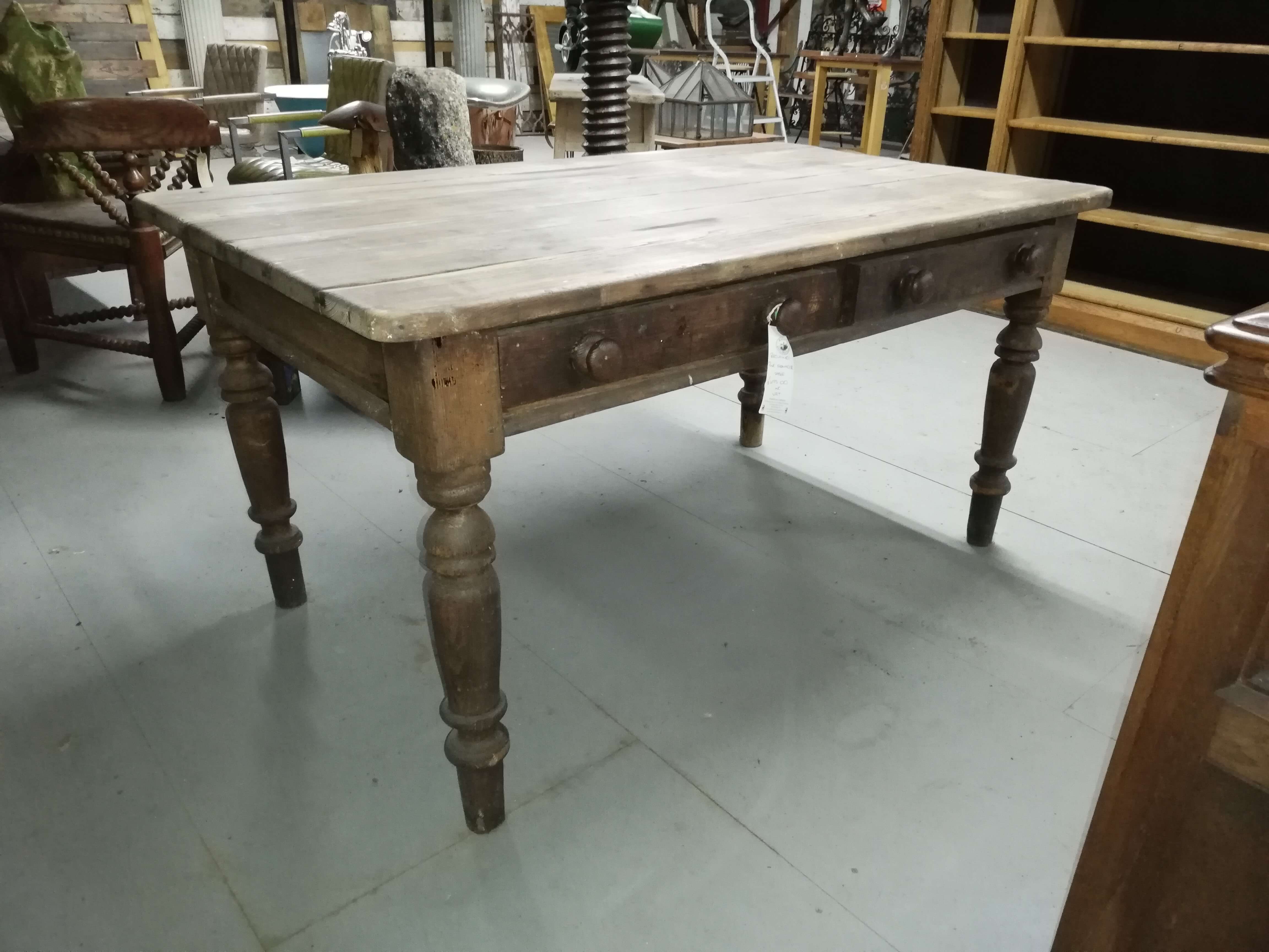 Reclaimed Antique 19th Century Victorian Pine Farmhouse Table - Warwick ...